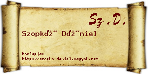 Szopkó Dániel névjegykártya